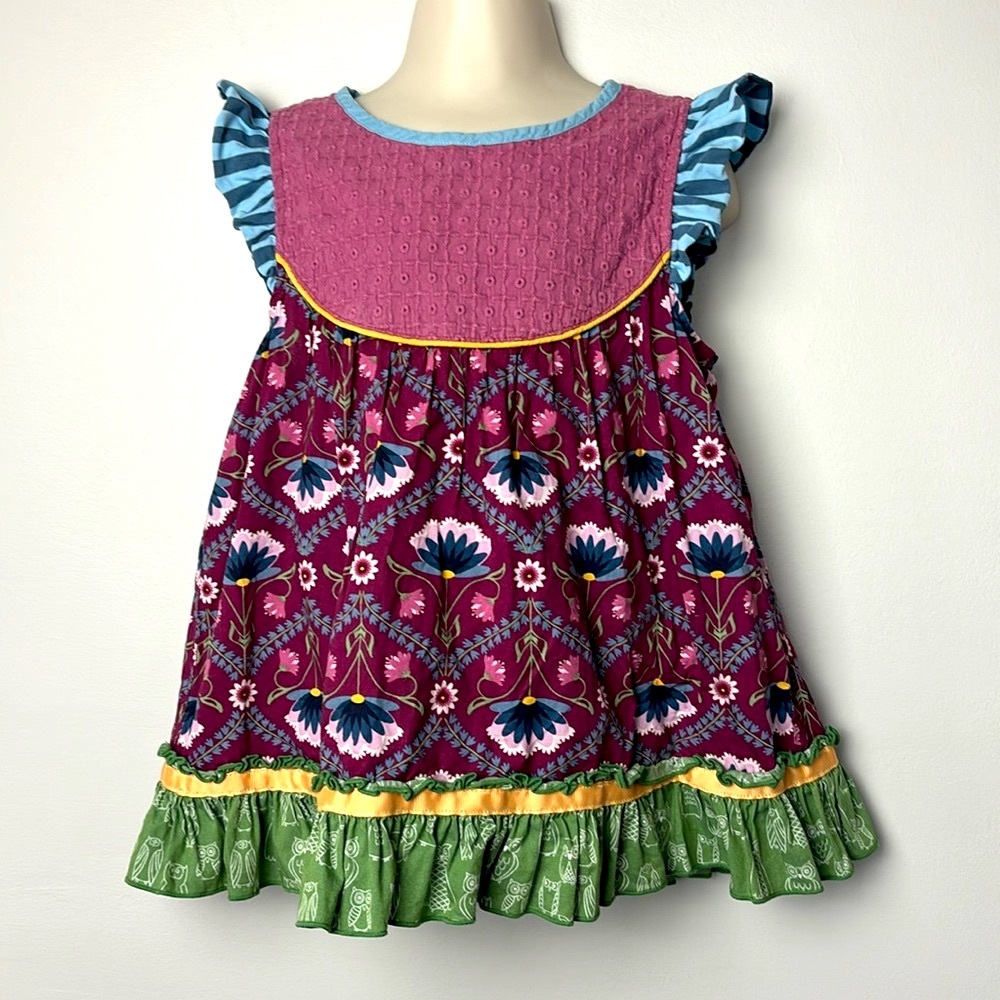 Matilda Jane Girls Art Museum Tunic Purple Floral Moments for You Size 6